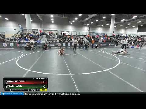 97 Lbs Cons. Round 2 - Lincoln Davis, MN Vs Easton Felchlin, WI 4ac6