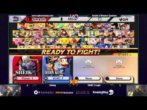 S@X - VGBC | Logic (Diddy Kong) Vs. Jdawg (DeDeDe, Sheik) SSB4 Winners Quarters - Smash 4