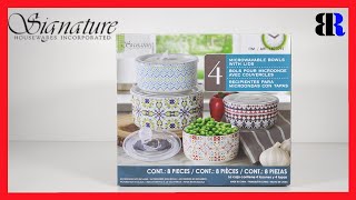 Signature Microwavable Bowls with lids | Stoneware | Set of 4