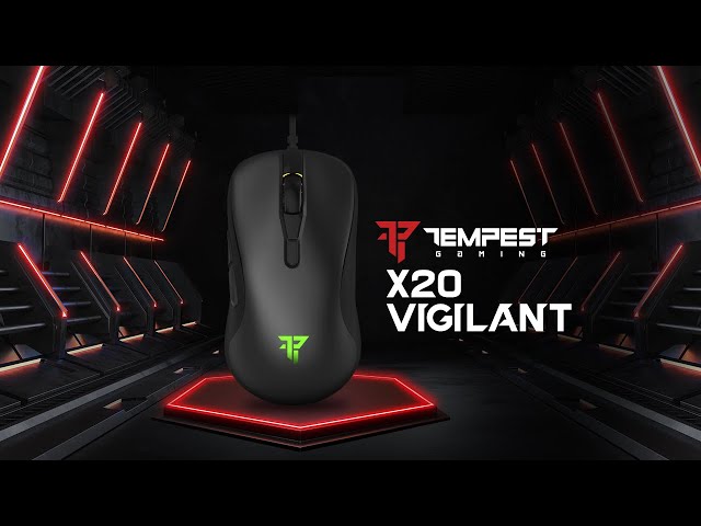 Mouse da gioco Tempest X20 Vigilant RGB 16.000 DPI Nero video
