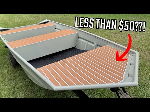 Installing Cheap "SeaDek" EVA Decking on my Jon Boat! Will it work? | EVARGC Marine Flooring Install