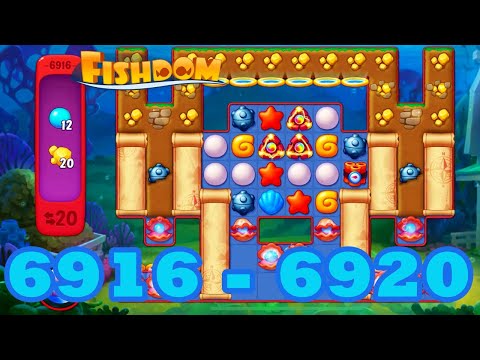 Fishdom Level 6916 - 6920 HD Walkthrough | 3 match puzzle | gameplay | android | 6917 | 6918 | 6919