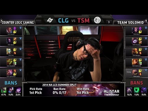 Counter Logic Gaming vs team Solomid | S4 NA LCS Summer split 2014 W2D1 | CLG vs TSM G1