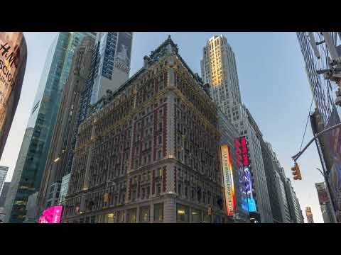 Buildings and lights in Manhattan timelapse | Free Stock Video Footage 4K [ No Copyright ]