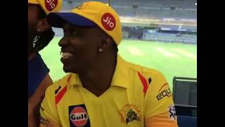 DJ BRAVO CELEBRATE AFTER WINNING AGAINST MUMBAI INDIANS