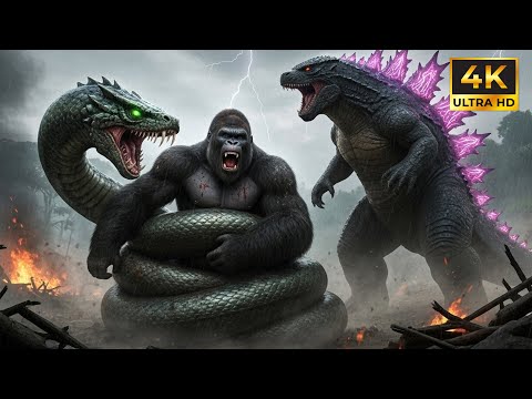 MONSTERVERSE (New World): Godzilla rescuing KingKong from Basik | Official Music Video 4K Full HD