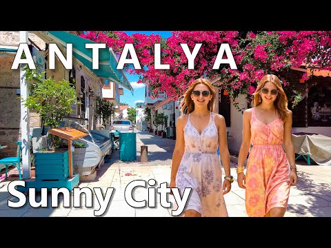 Antalya Downtown Sunny City Walking Tour Turkey 4K🇹🇷