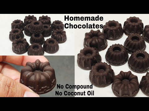 Homemade Chocolate Only 4 Ingredients Without Compound Chocolate, Coconut Oil 4 चीजो से चॉकलेट बनाए|