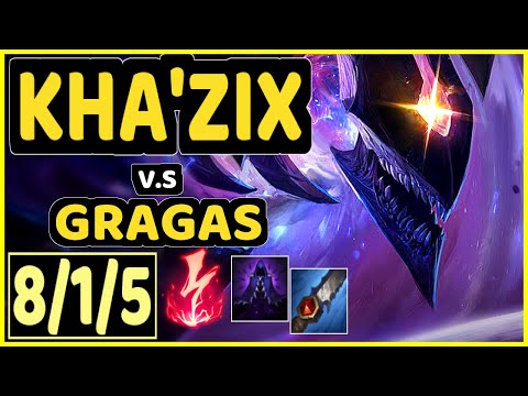 METEOS (KHA'ZIX) vs GRAGAS - 8/1/5 KDA JUNGLE GAMEPLAY - NA Ranked GRANDMASTER