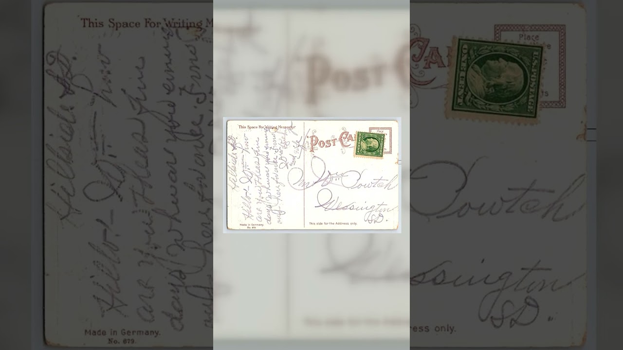 German Publisher, Divided Back, Santa Christmas, Wessington SD, 1910s Video