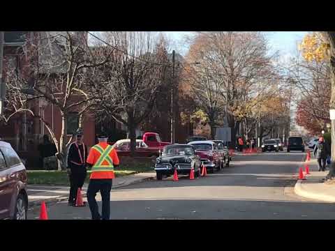 Near downtown Brampton shooting a movie with old cars in driveway nov 10 2022