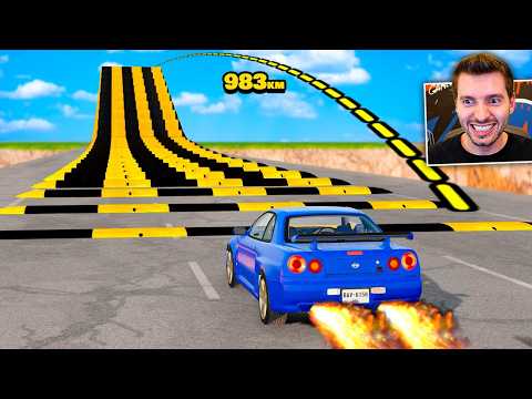 CARRO vs 200 LOMBADAS (só que gigante) no BeamNG Drive!