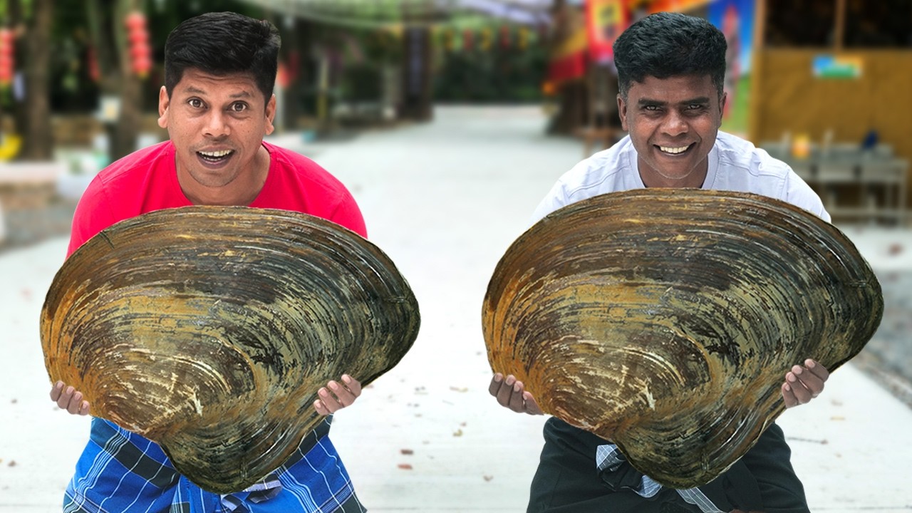 2.5 Kg GIANT CLAM | Biggest Clams Roast Recipe | Cooking In China Village