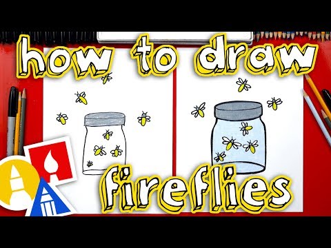 How to draw fireflies in a jar