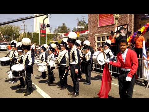 Cheder Menachem Marching Band & Flag Procession at The Great Lag B'Omer Parade 5774