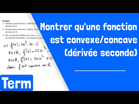 Comment montrer qu'une fonction est convexe ou concave avec la dérivée seconde ?