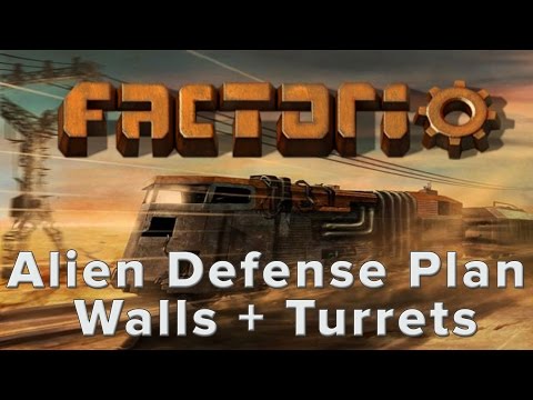 Factorio  - Alien Defense Plan: Walls and Turrets