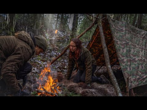 Tarp Camping | No Sleeping Bag | Bushcraft Overnight in Swedish Wilderness
