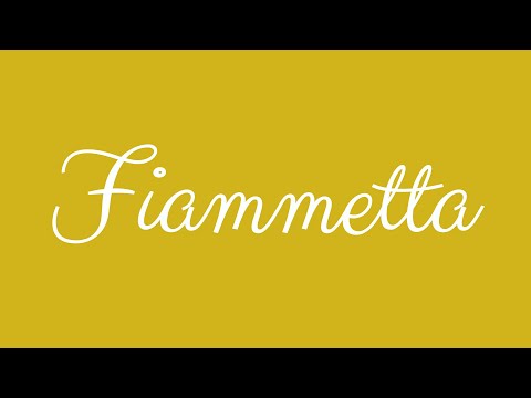 Learn how to Sign the Name Fiammetta Stylishly in Cursive Writing