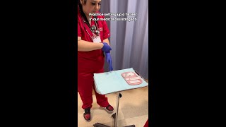 Medical assisting student setting up a TB test