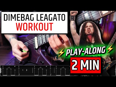 2 MIN DIMEBAG Pentatonic Legato WORKOUT ⚡ Play-Along Exercise w/ Tab