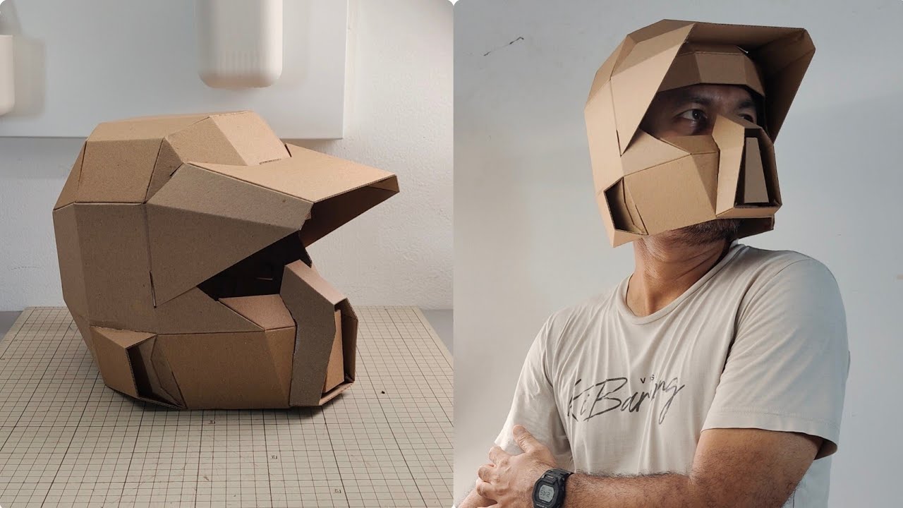 Sci-fi helmet with hood Cardboard Template – DIY Pattern (Scalable PDF) – Craft No. 3303 Video Walkthrough