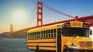 Golden Gate Bridge & School Bus
