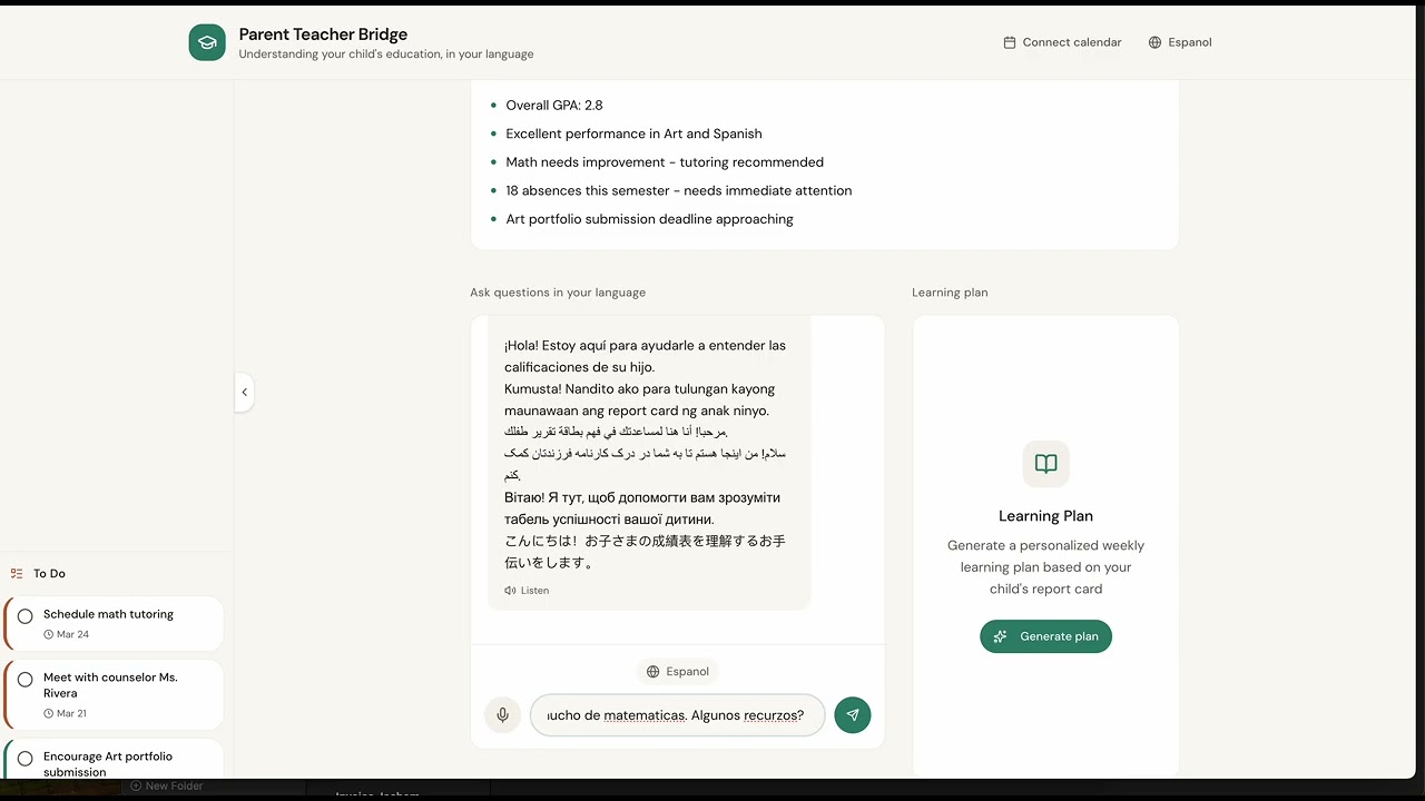 Parent Teacher Bridge project preview
