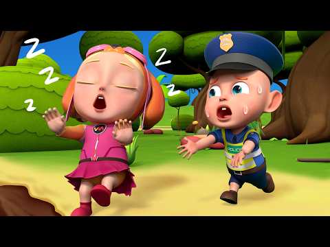 Police Stop Sleepwalking Soo in the Forest 😱🌲 | Police Song | Rosoo Police Nursery Rhymes