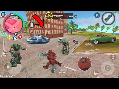 Rope Hero Vice Town - (Transformer Ball Robot Fight Police Car Robot) - Android Gameplay HD