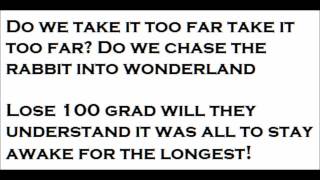 Example - Stay awake- Lyrics on screen