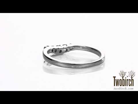 1 Ct. Five Stone Graduated Shared Prong Contoured Wedding Ring - TwoBirch - TB-CR-0038-WG-L