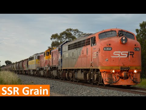 Vintage 1950's EMD's on a Grain Train; Southern Shorthaul Railroad on the Tocumwal Line