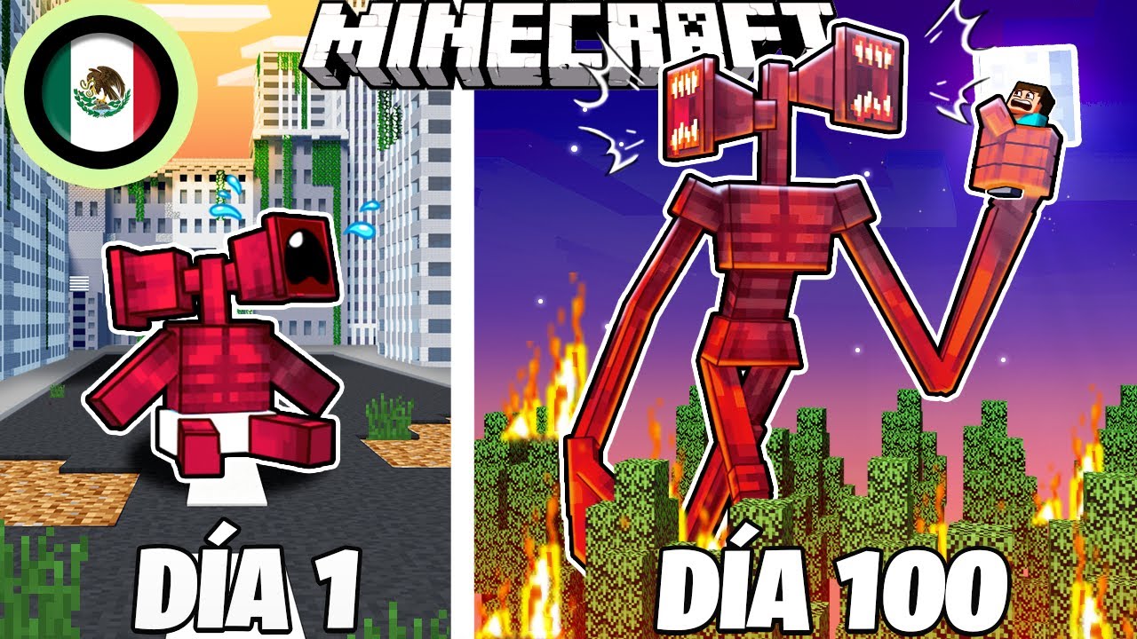 ¡SOBREVIVÍ 100 DÍAS como SIREN HEAD en Minecraft!