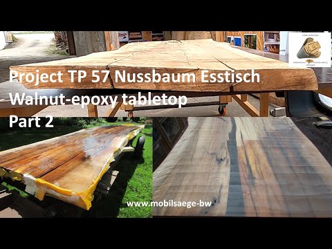 Nussbaum Esstisch TP 57 part 2 walnut resin table top