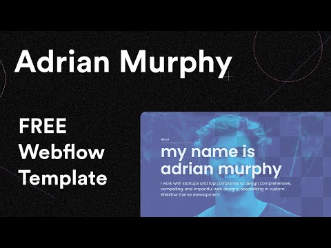 FREE Webflow One Page Portfolio Template | Adrian Murphy | Clone Today