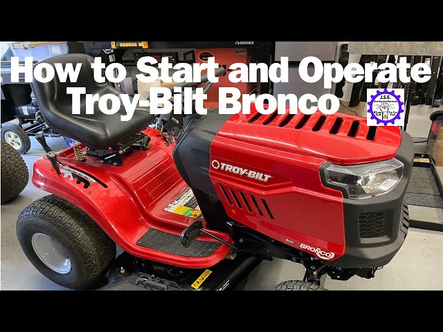 تراكتور قص نجيلة راكب بنزين Troy-Bilt أمريكي محرك بريجز آند ستراتون بقوة 19 حصان عرض قص 107 سم مع ناقل حركة أوتوماتيك وطرد جانبي موديل Bronco 42
