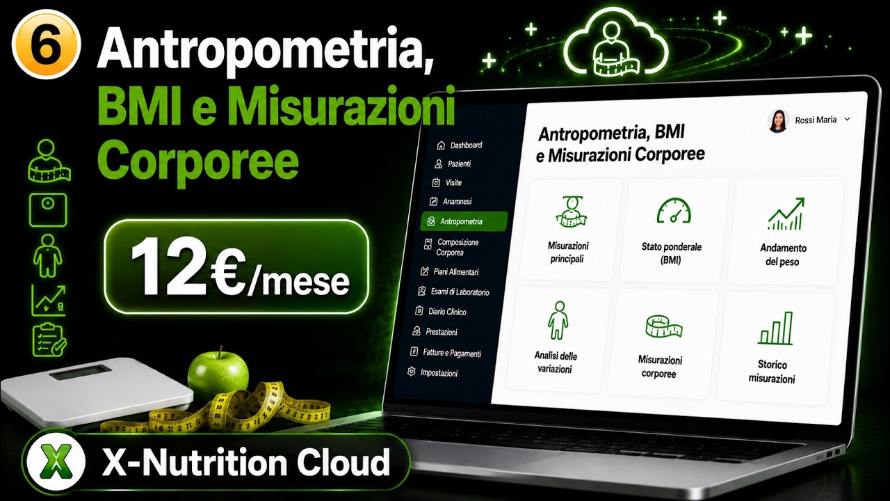 Antropometria BMI e Misurazioni Corporee X-Nutrition Cloud