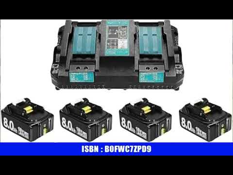 4X 18V 8000mAh Ersatzakku + 6A DC18RD Dual Port LadegerÃ¤t Kompatibel mit Ma-Kita 14.4V-18V
