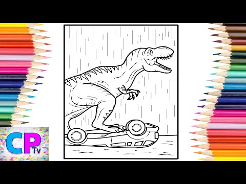Jurassic World Coloring Pages/Tyrannosaurus Rex vs Car/Jim Yosef & Anna Yvette - Linked[NCS Release]