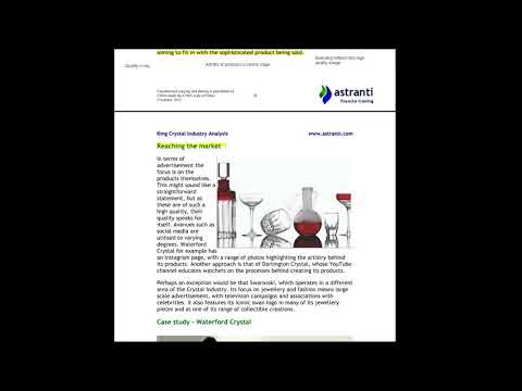 CIMA Operational Case Study Pre-seen -  King Crystal Industry Analysis - February 2018