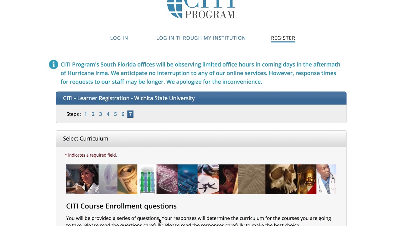 How to register for CITI training