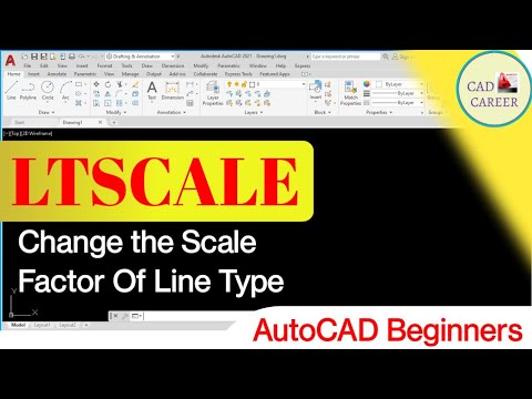 Change the scale factor of Linetypes in AutoCAD Drawings | Ltscale command | Set linetype scale
