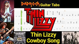 Cowboy Song - Thin Lizzy - Guitar + Bass TABS Lesson