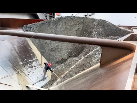 Barge unloading 4,800 tons of ore - Full video - Relaxing flow