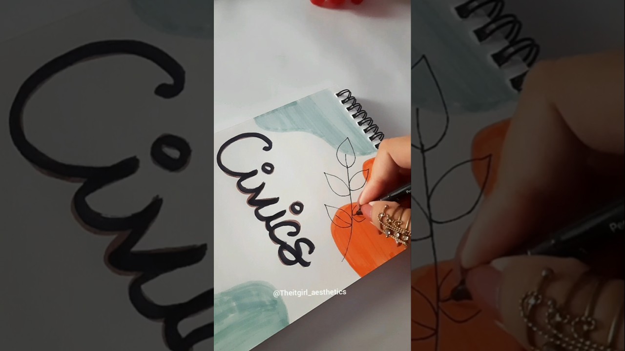 Civics Frontpage Design🥰❤|Easy&Simple|#shorts#youtubeshorts#frontpage#art#aesthetic