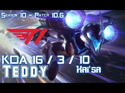 T1 Teddy KAI'SA vs EZREAL ADC - Patch 10.6 KR Ranked