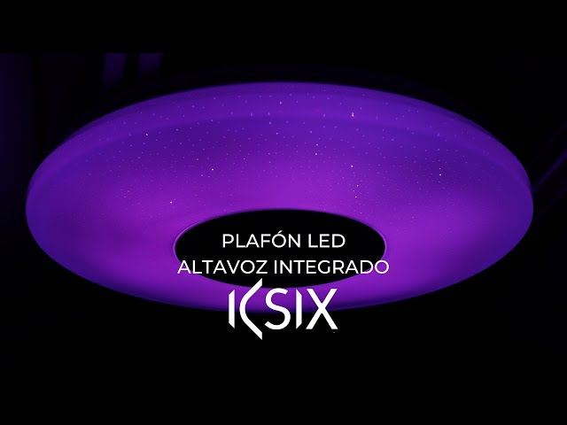 Plafon LED Ksix Rainbow com alto-falante 40cm 2200Lm RGB+CCT Branco video