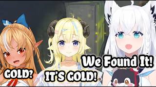 Fubuki, Watame & Flare Lose It After Finding a GOLD Cosmetic Box!