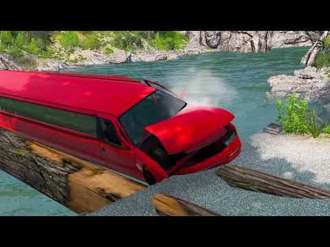 Cars vs Log Bridge – Deep Water - BeamNG.Drive